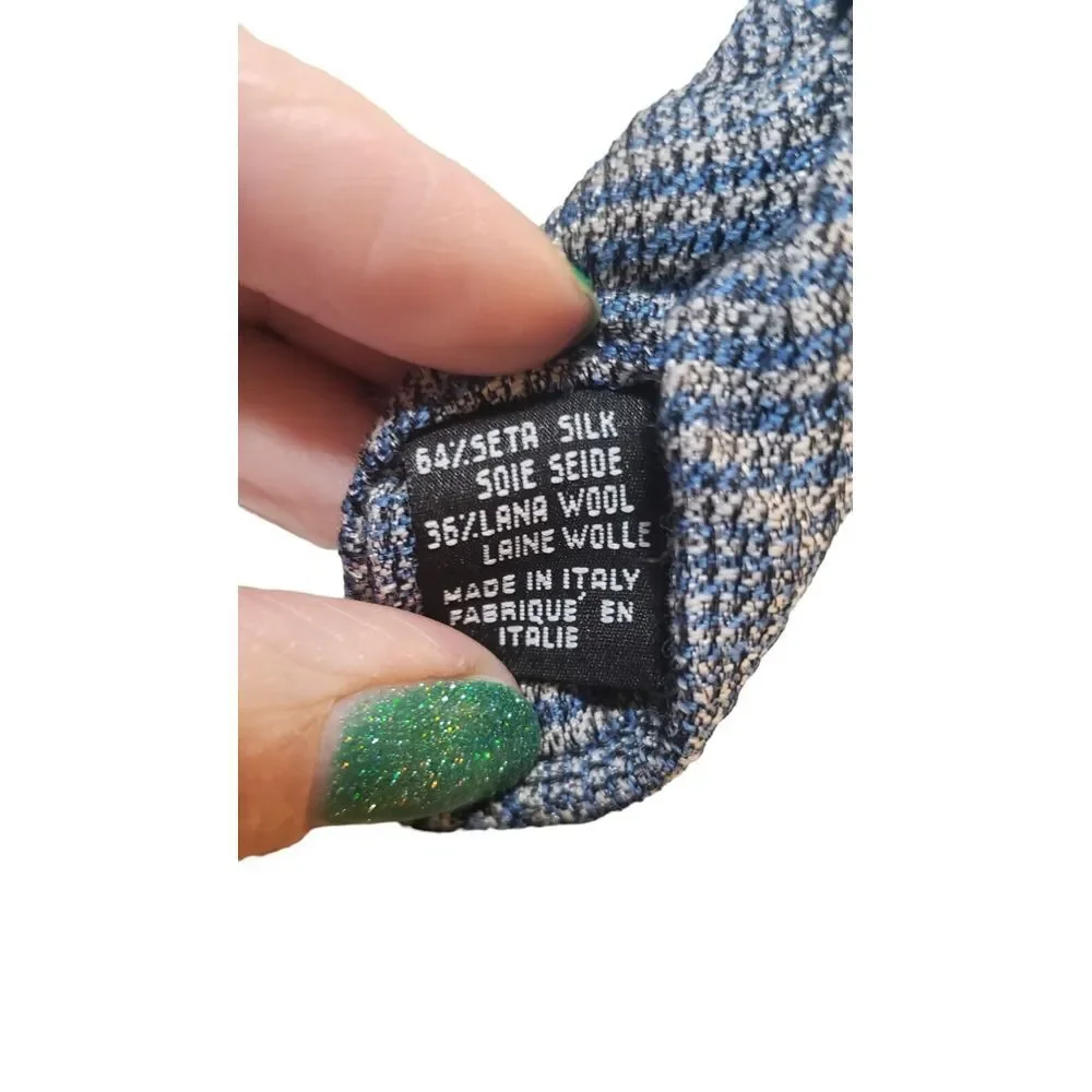 DAVID‎ AUGUST LA DESIGNER Luxury Tie Blue Gray Plaid Thick Silk & Wool Necktie